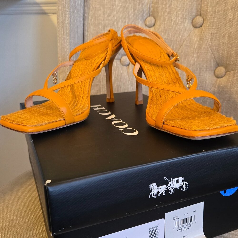 Coach Orange Heels Size 7.5